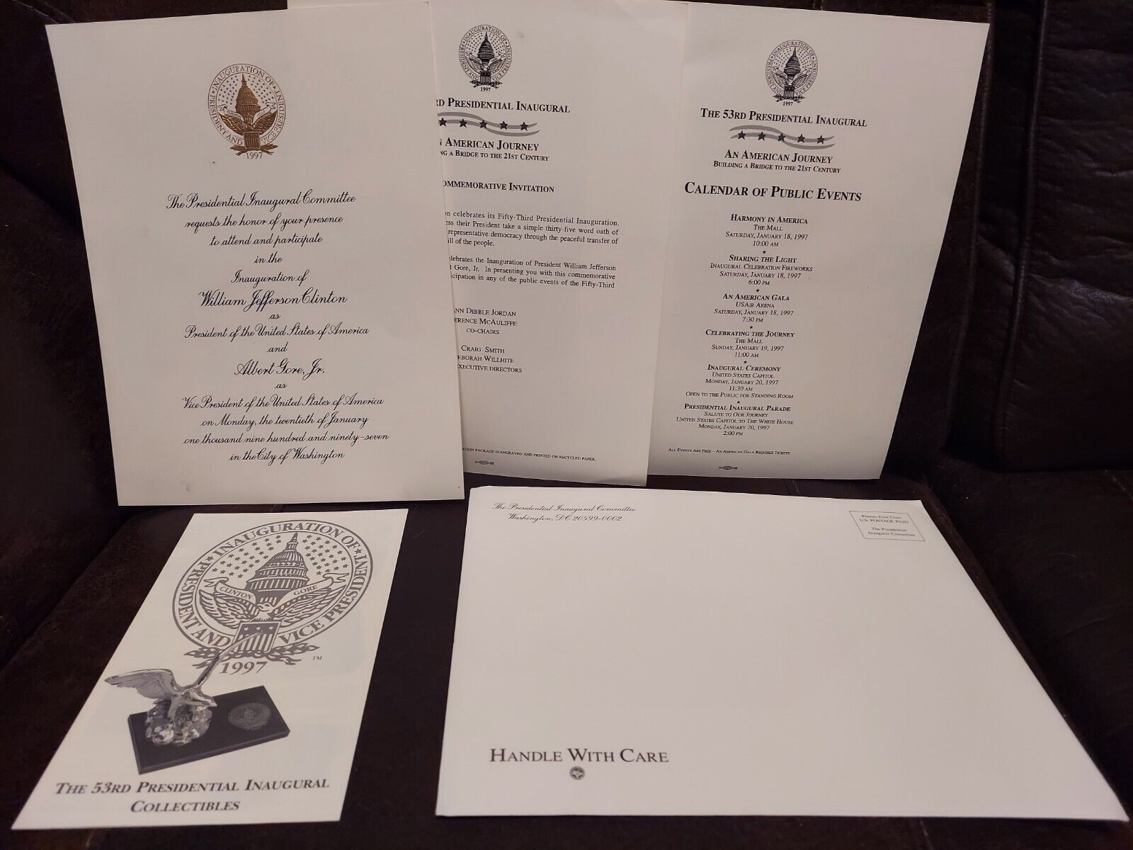 1997 Presidential Clinton - Gore Inaugural Invitation Packet