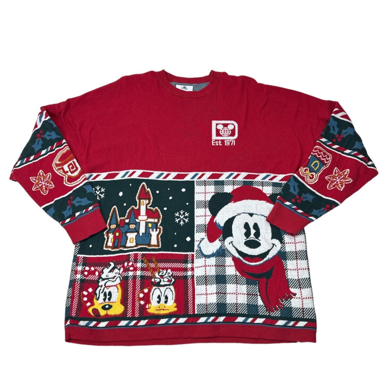 Mickey & Friends Christmas Sweater Spirit Jersey Walt Disney World Park Size S