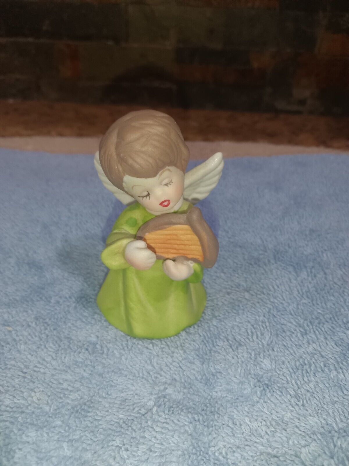 Vintage Mid Century 3 in. Angel Playing Harp