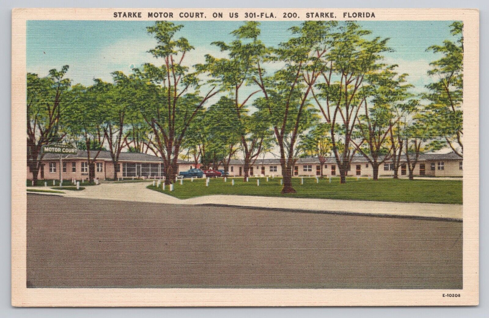 Vintage Postcard Starke Motor Court On Us 301-Fla 200 Starke Florida 
