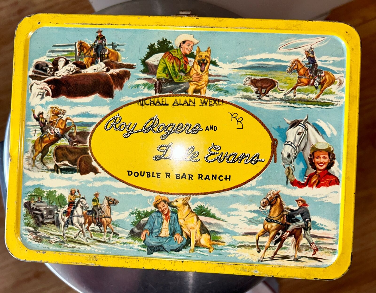 Roy Rogers And Dale Evans Double R Bar Ranch Vintage Lunchbox With Thermos 1950s