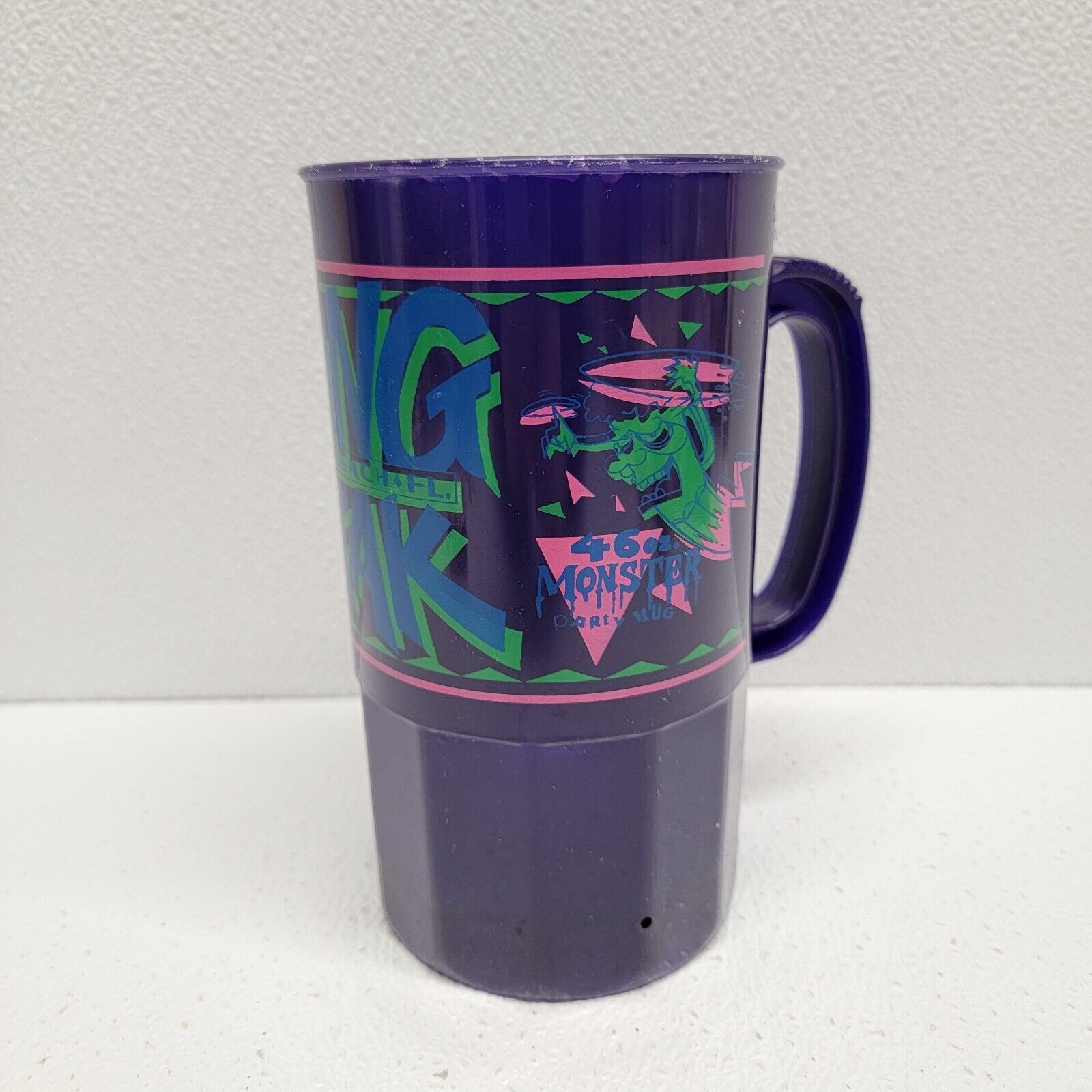 Vintage Daytona Beach Spring Break 46 oz Purple Monster Party Mug Plastic