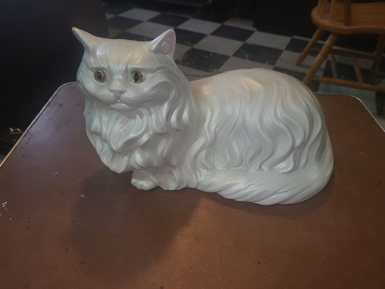 Vintage 1960's Porcelain White Persian Cat Shafford Japan Statue #98