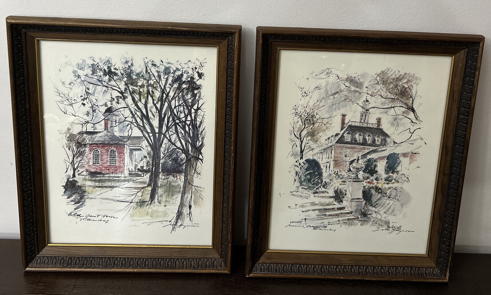 Vtg John Haymson Colonial Williamsburg Governor's Palace  & Old Court House Will