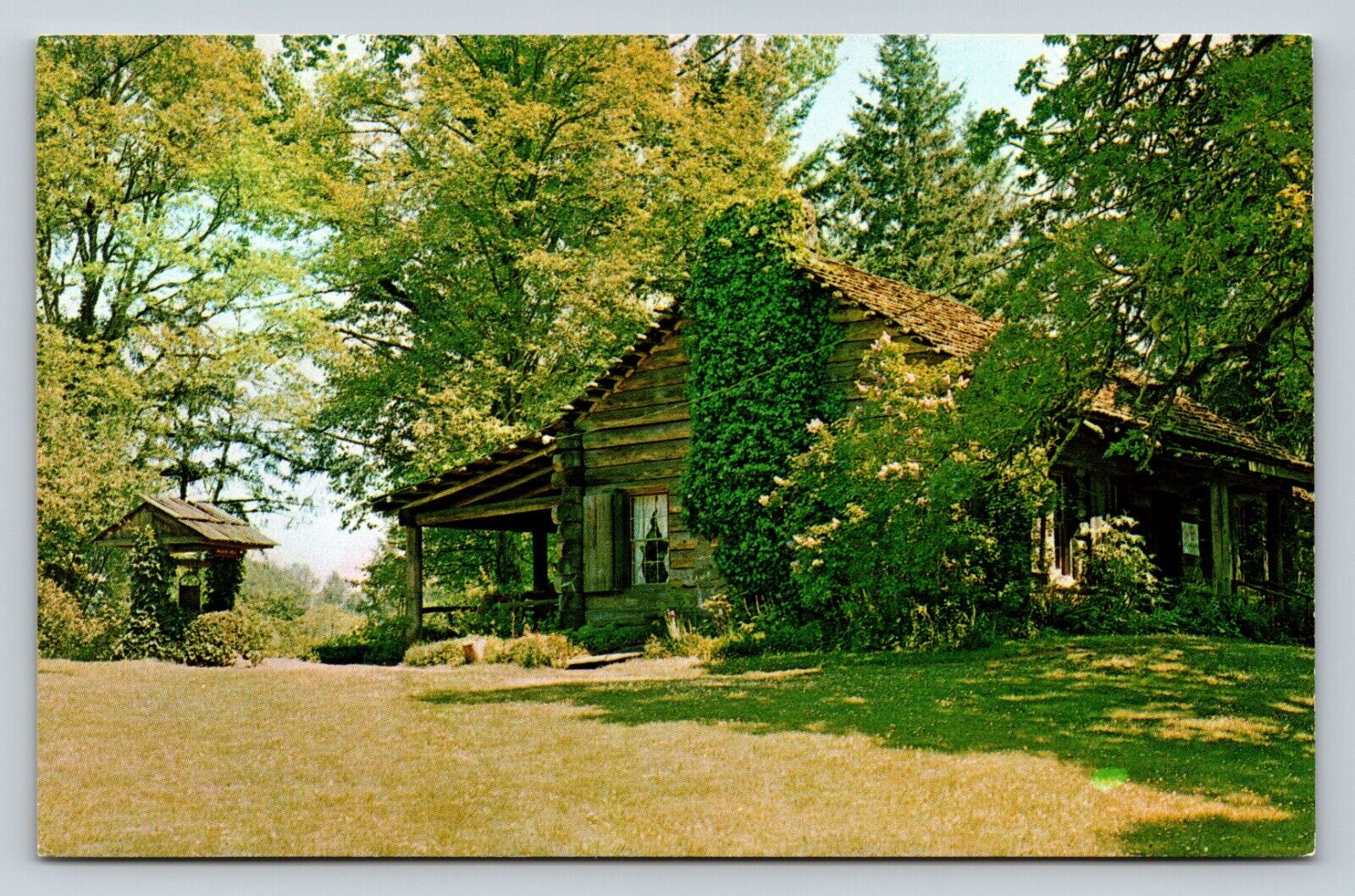 Pioneer Mothers' Memorial Log Cabin CHAMPOEG Oregon Vintage Postcard 0702