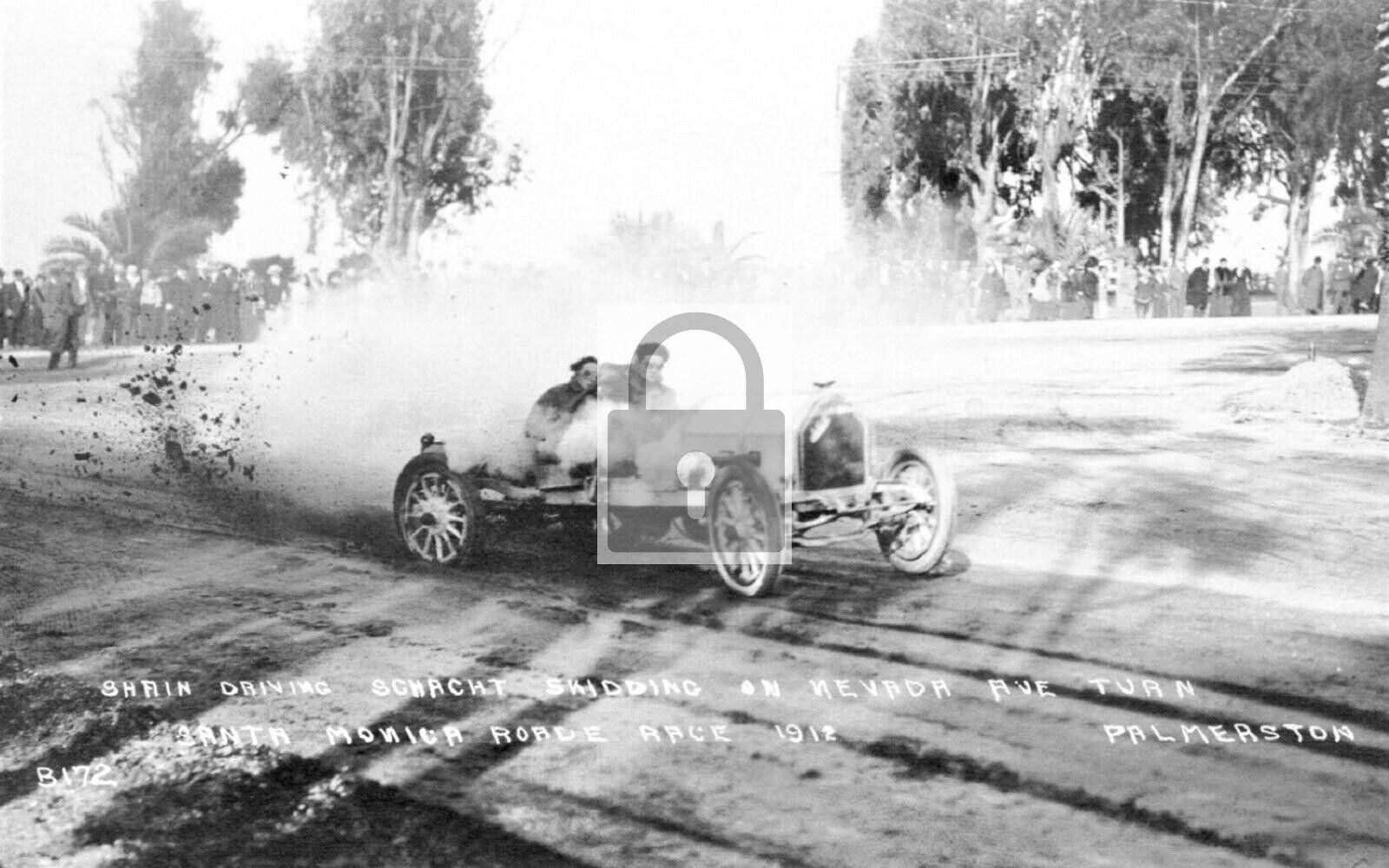 Santa Monica Road Car Racing California CA Reprint Postcard