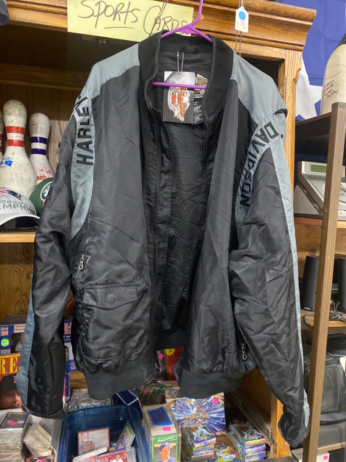 NEW Harley-Davidson Men\'s XXXL Black and Grey Bar & Shield Nylon Jacket