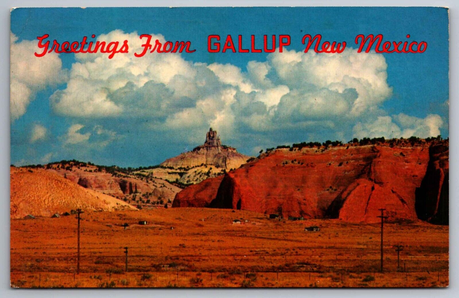 Postcard  Greetings from Gallup New Mexico Church Rock    G 8