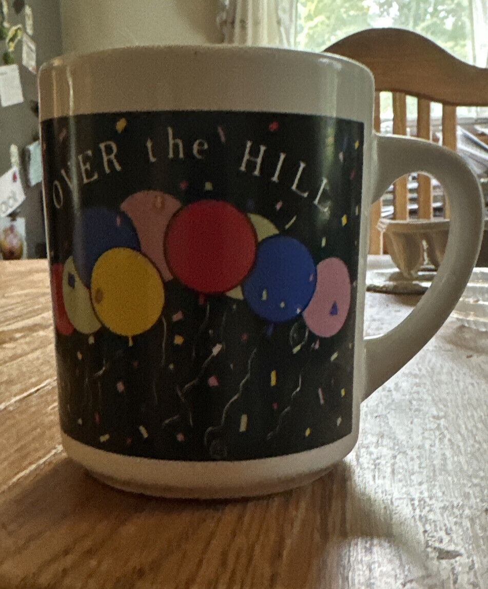 Vintage 1990 Over the Hill Birthday Balloons Gift Coffee Mug 658100 Flowers Inc
