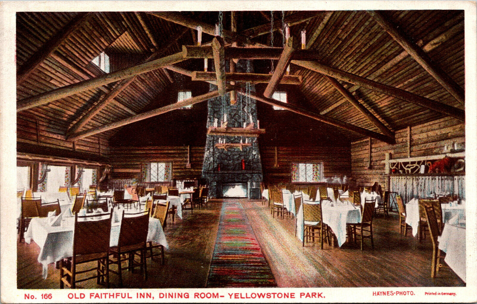 Vtg Old Faithful Inn Dining Room Yellowstone National Park Wyoming WY Postcard