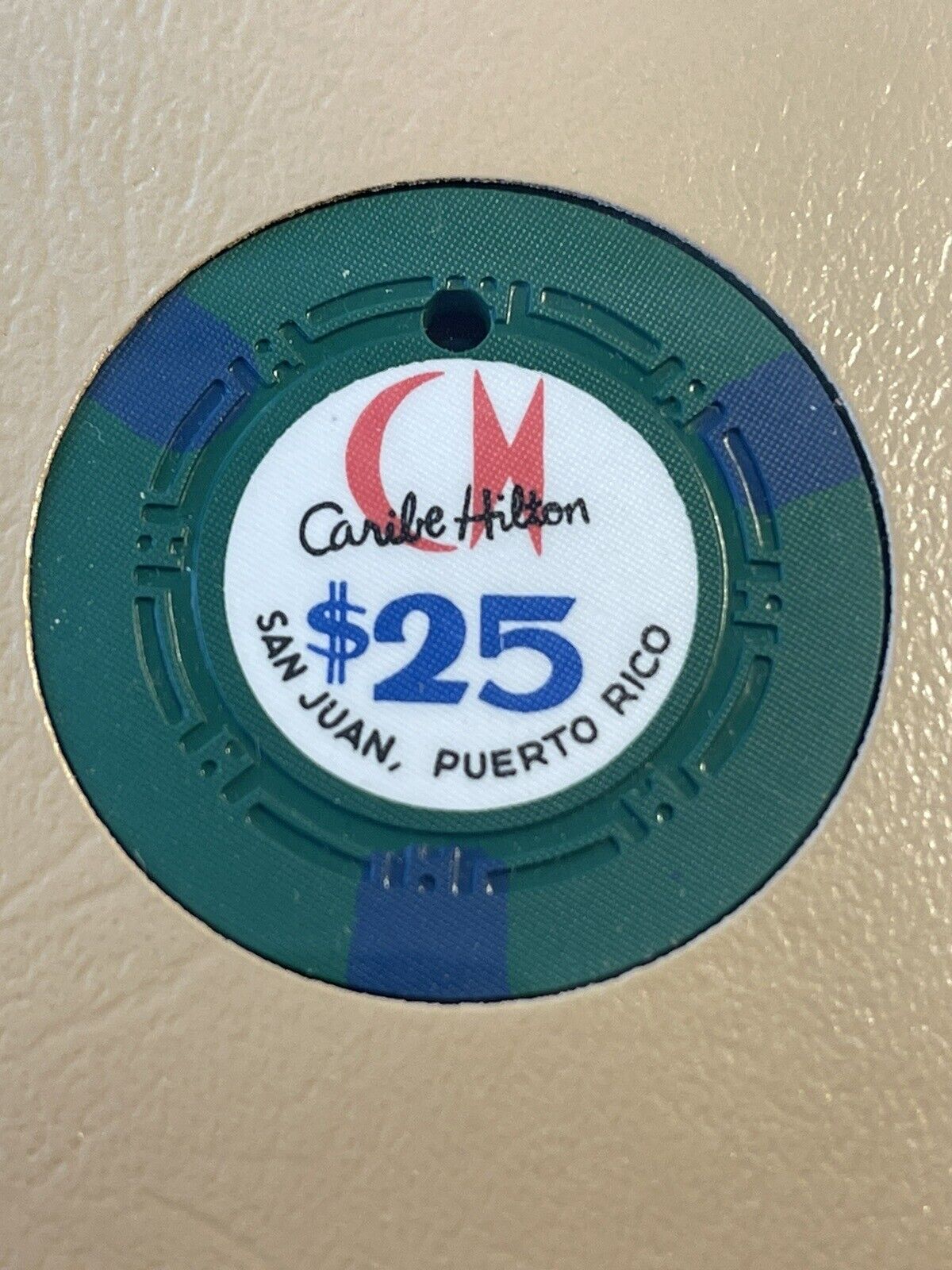 $25 Caribe Hilton San Juan Puerto Rico Casino Chip **Rare** CHC-25a