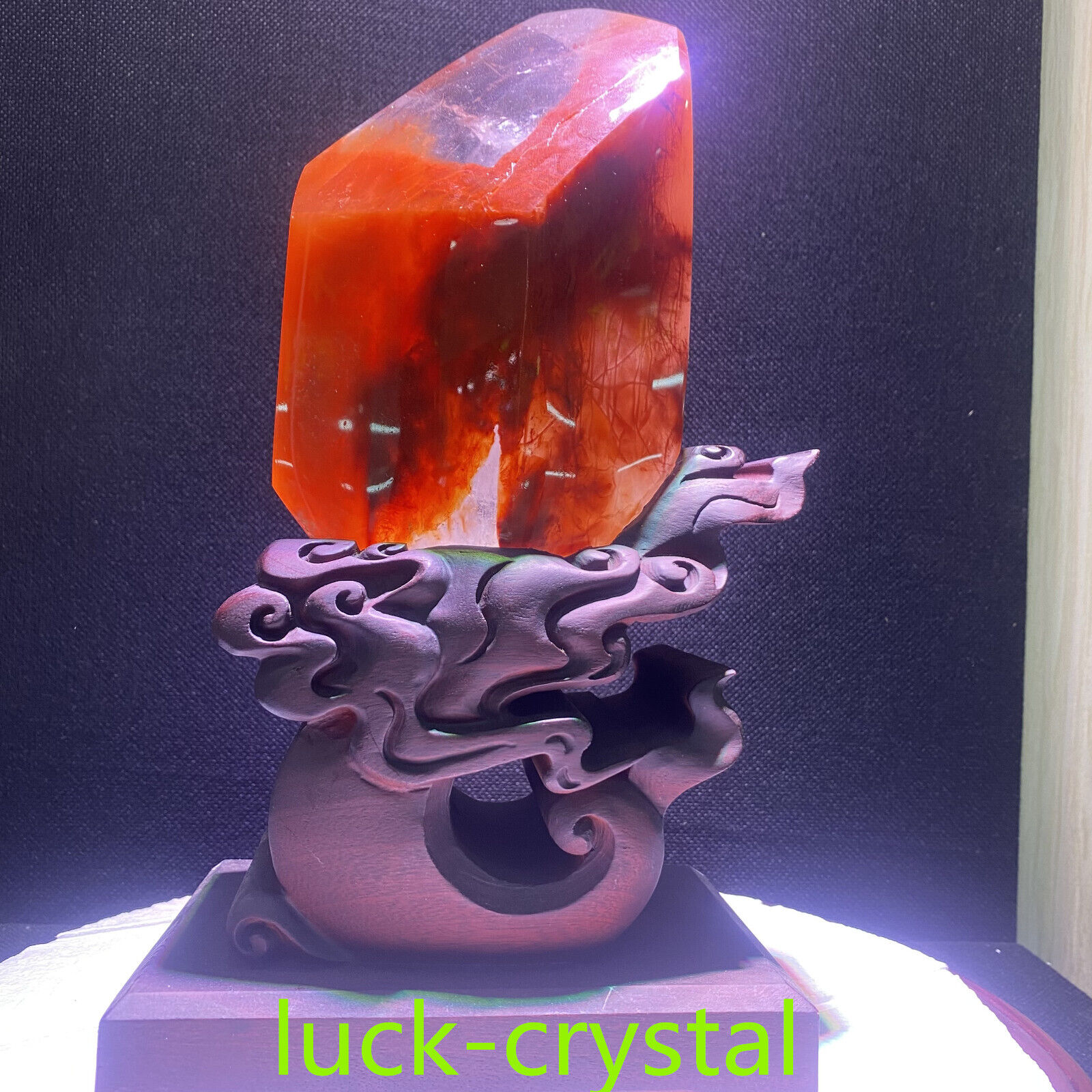 8.31LB,Natural Top Red Quartz Crystal Specimen Stone +Stand Reiki 1pc,sd2