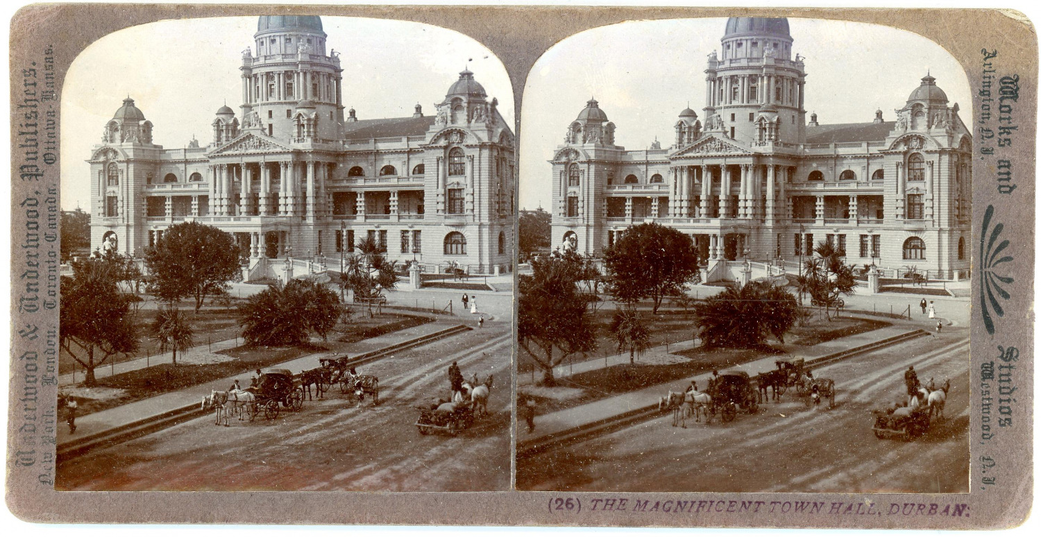 Vintage Stereo, South Africa, Durban, The Magnificent Town Hall Stereo Card - 