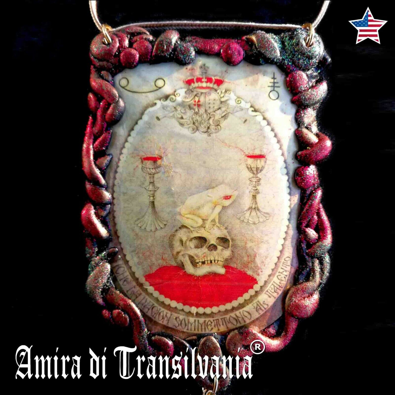 gothic jewel talisman satanist pendant devil satan amulet necklace lucifer 