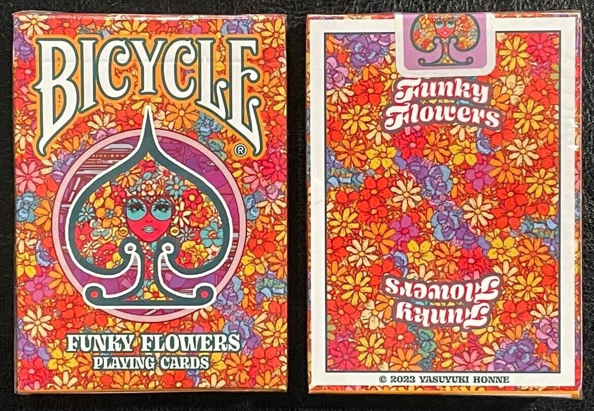 1 DECK Bicycle Funky Flowers (Yasuyuki Honne, Japan) playing cards USA SELLER