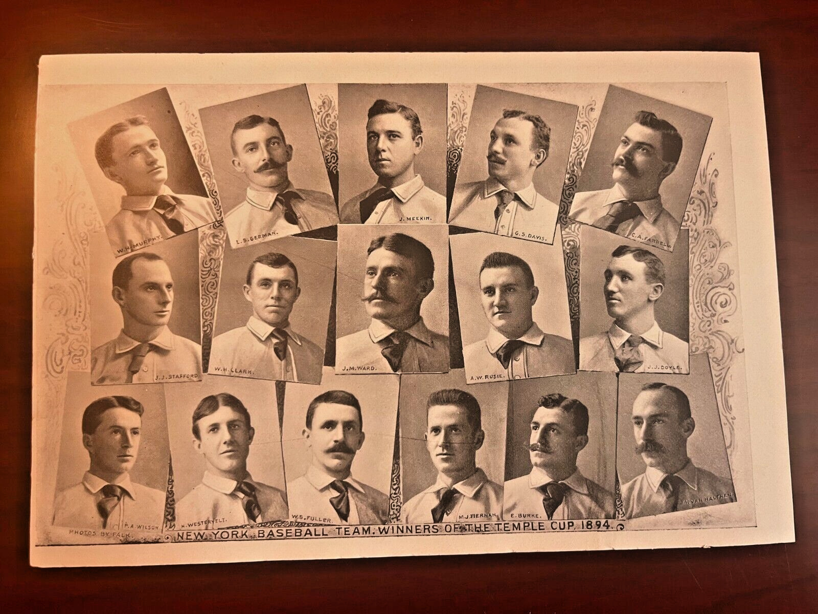 1894 LITHOGRAPH OF NEW YORK BASEBALL TEAM CHAMPIONS - ORIGINAL LITHOGRAPH PRINT