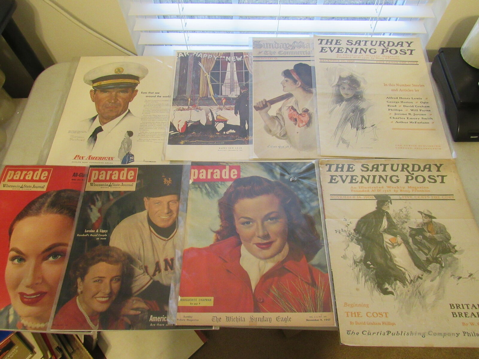 Lot of 8 Miscellaneous Vintage Advertisements ~ Pan American, Sat. Evening Post