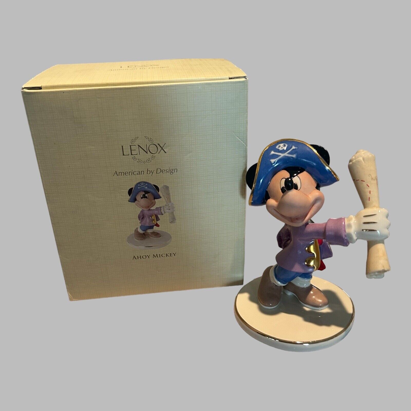 Lenox Disney Ahoy Mickey Figurine American by Design New Box Certificate Pirate