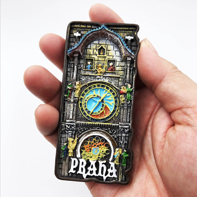 The Prague Astronomical Clock Czech Tourism Souvenir Gift 3D Resin Fridge Magnet