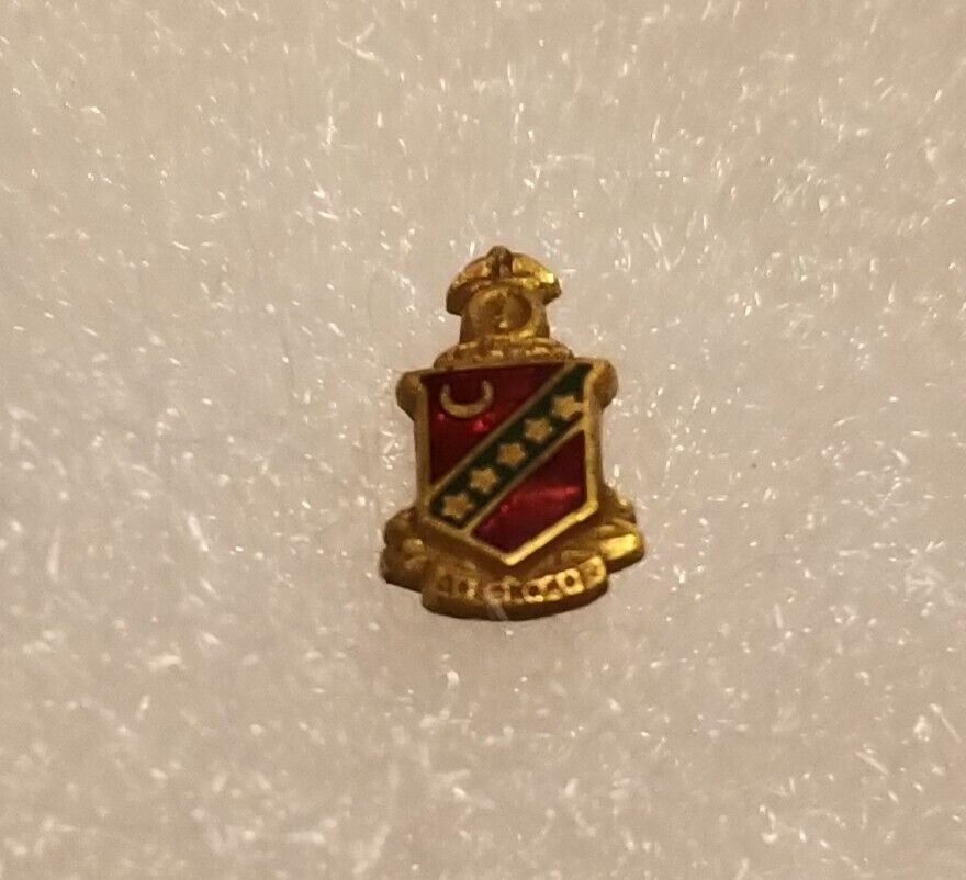 Vtg Kappa Sigma Fraternity Badge Crest Enamel Gold Tone Lapel Pin Tie Tack Small