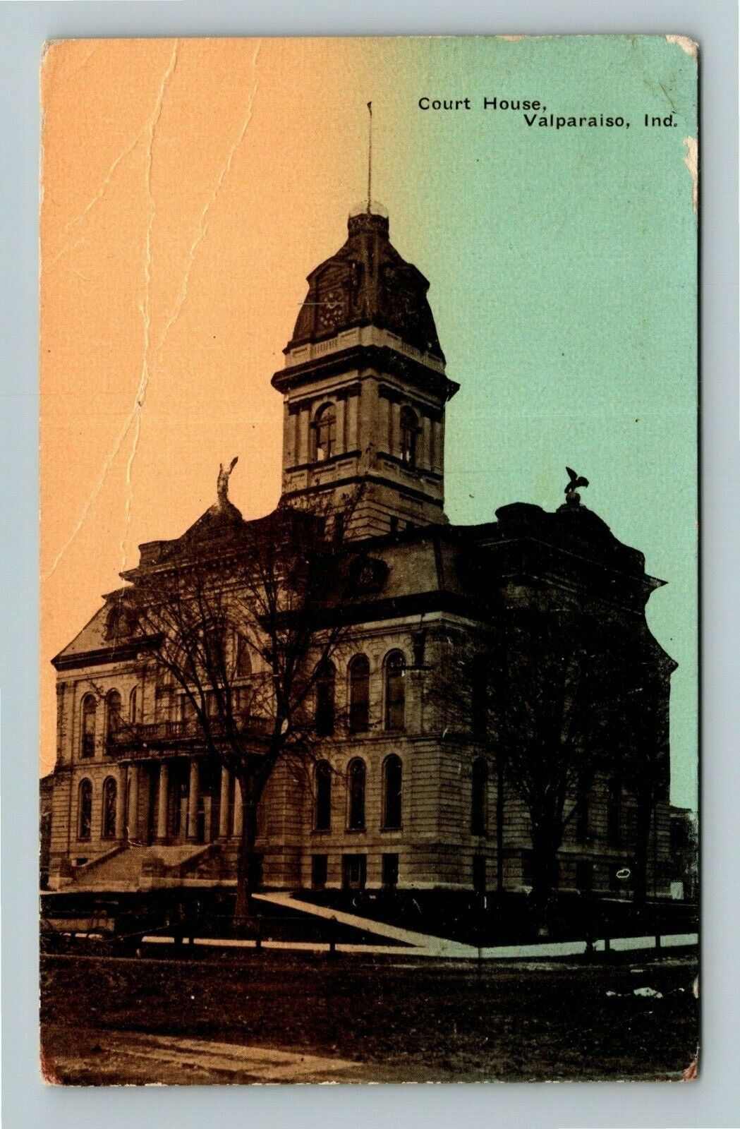 Valparaiso IN-Indiana, Court House, Exterior, c1913 Vintage Postcard