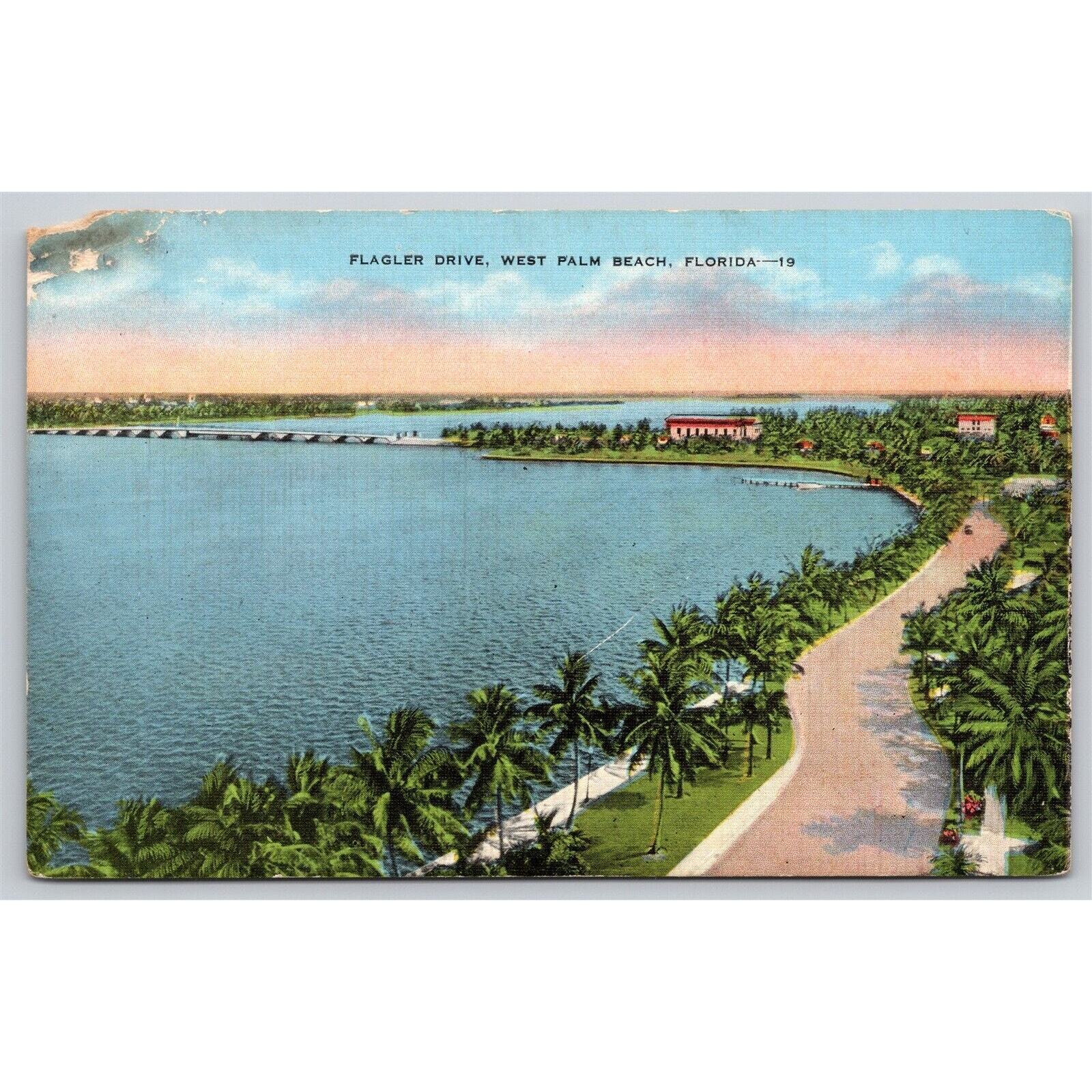 Postcard FL West Palm Beach Flagler Drive
