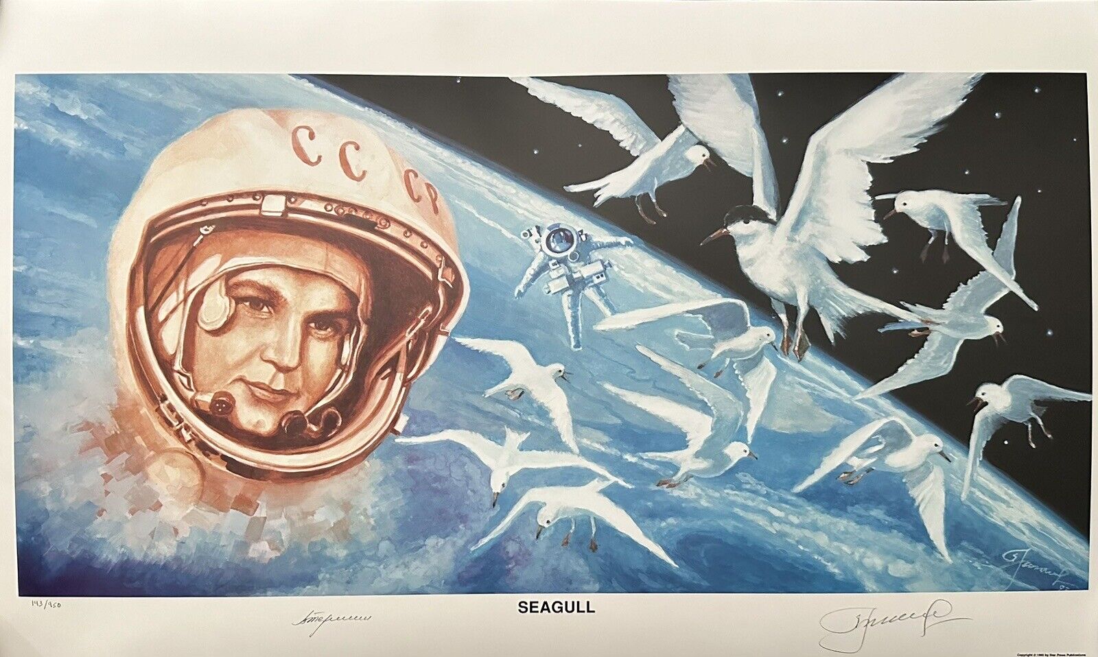 Alexei Leonov and Valentina Tereshkova S&N Artist Print 143/950 Seagull.