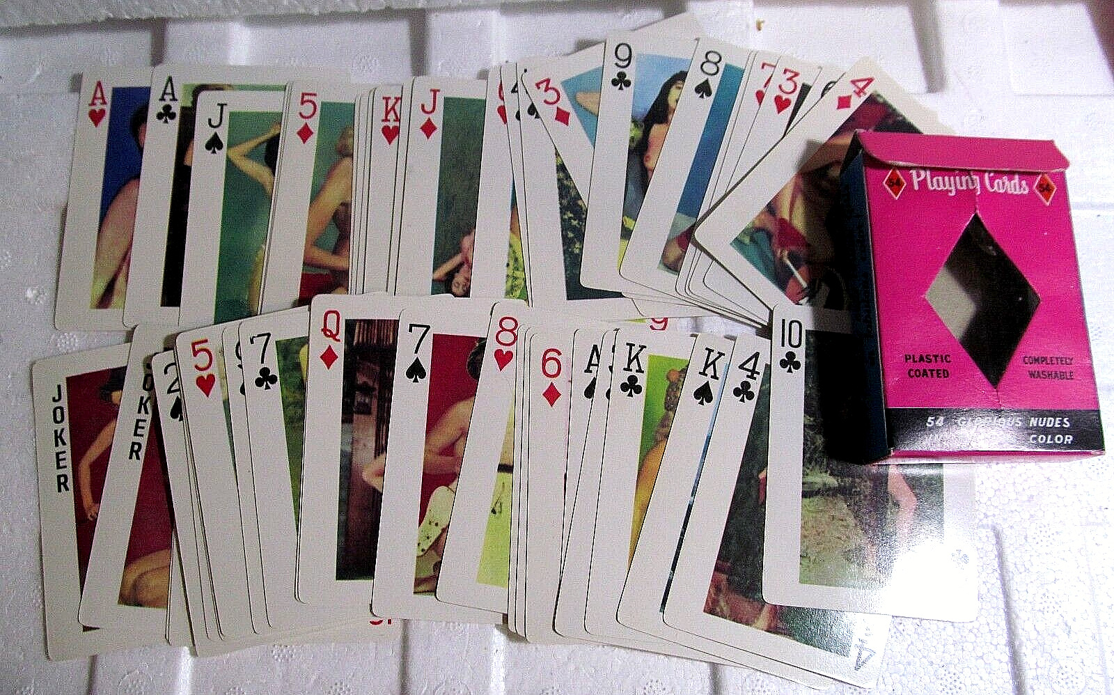Vintage Nude 54 playing cards deck complete Fortune Company 1950\'s/60\'s? pin-ups
