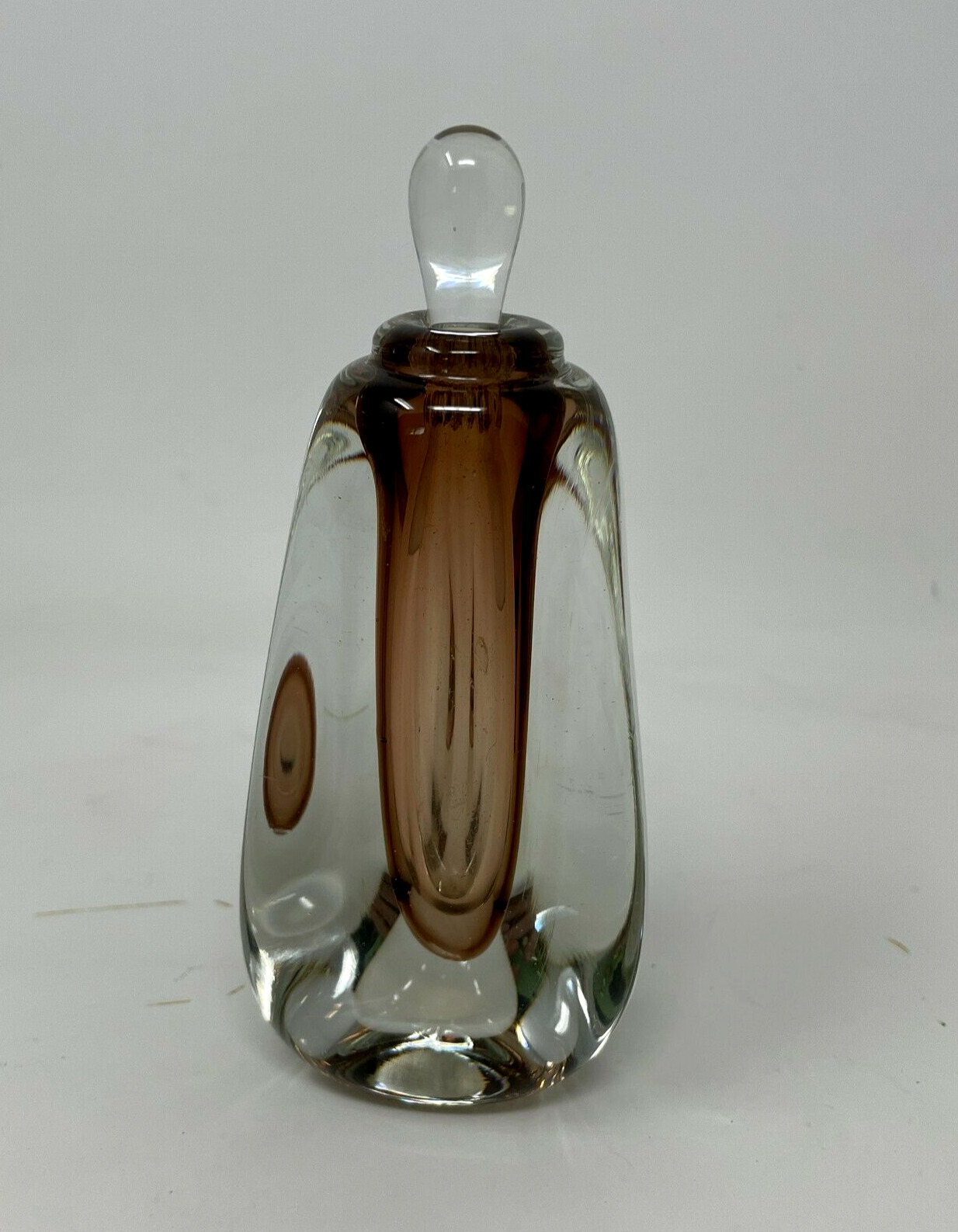 Vtg. Robert Burch Blown Glass Perfume Bottle 1993 Studio Art Glass