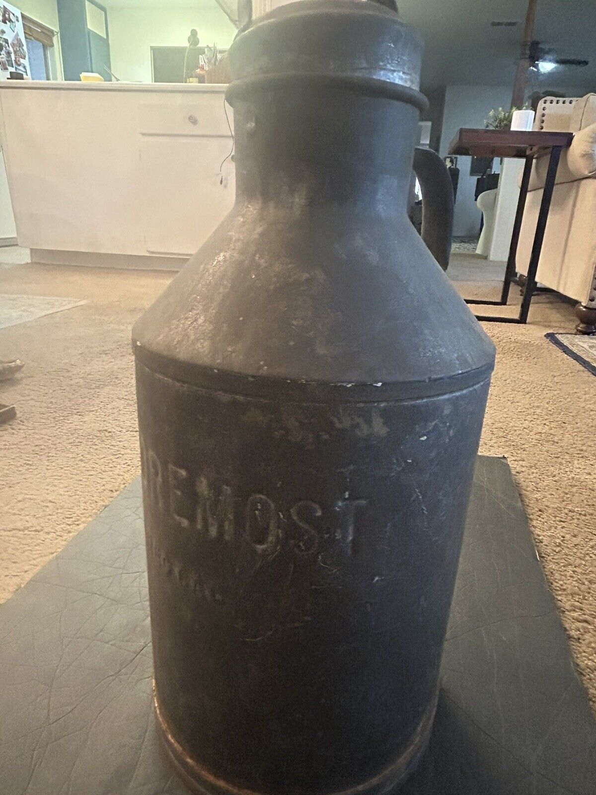 Vintage Metal FORMOST CAL REG Large Milk Jug Can with Lid