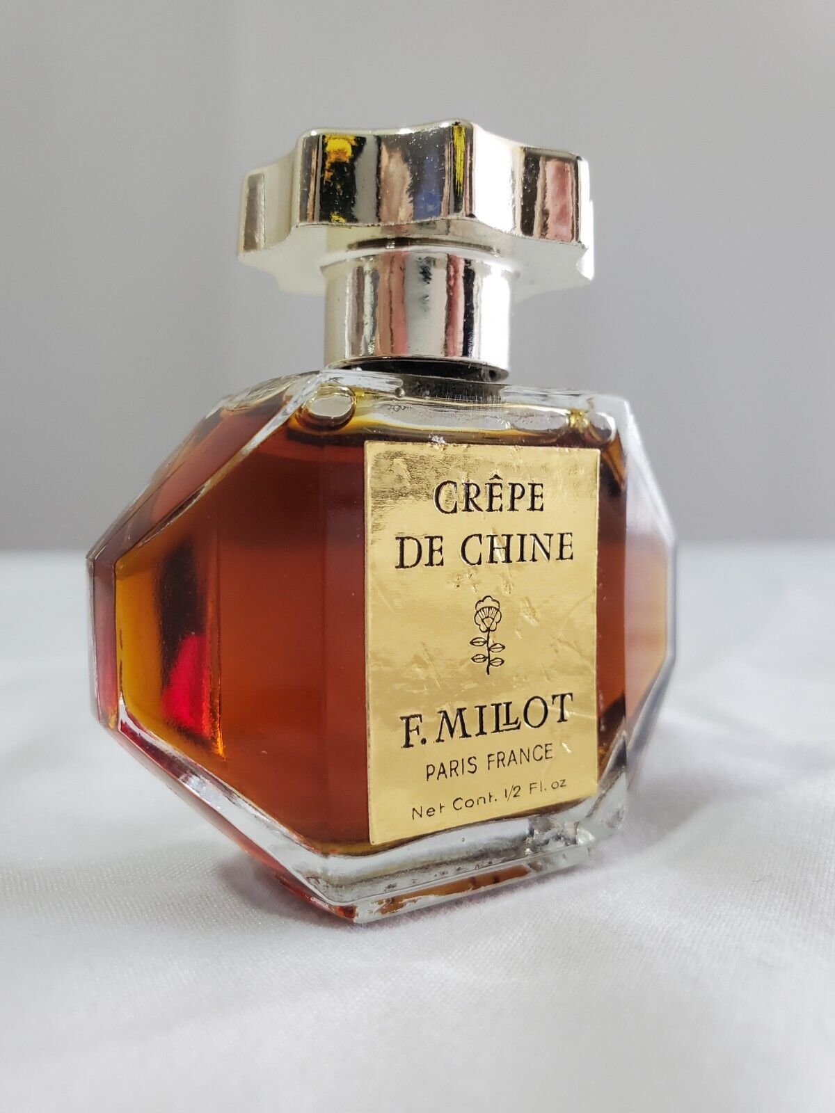 Vintage Crepe de Chine F. Millot Perfume Half Ounce .5 fl oz Paris France