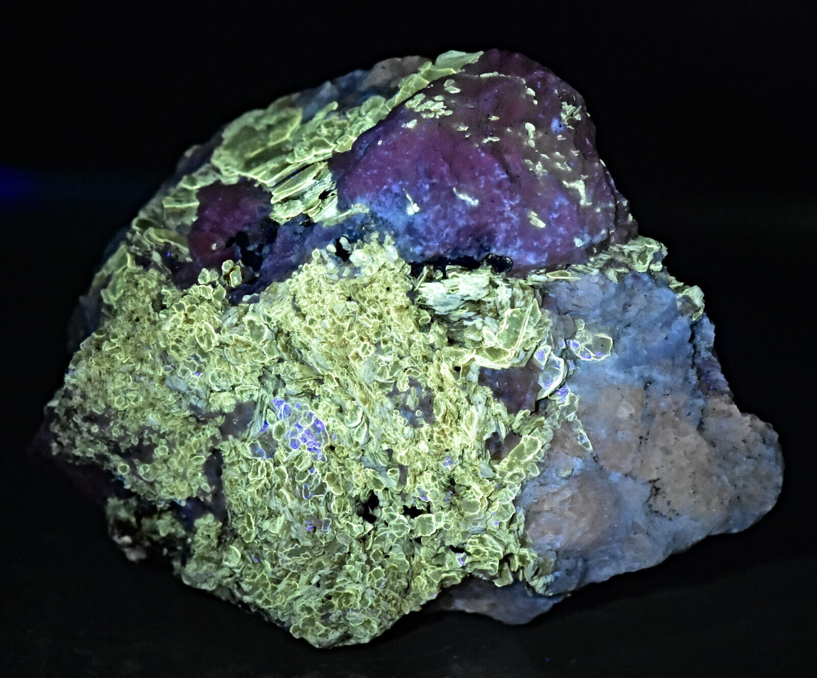 355 Gram Fluorescent Marialite Scapolite Specimen Combined With Phlogopite