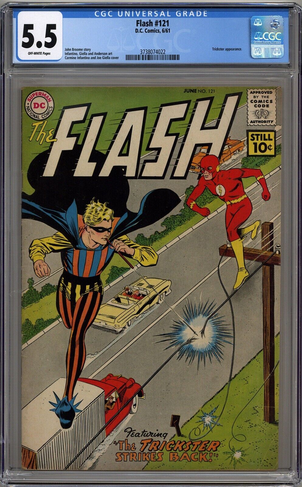 FLASH #121 CGC 5.5 OFF-WHITE PAGES DC COMICS 1961
