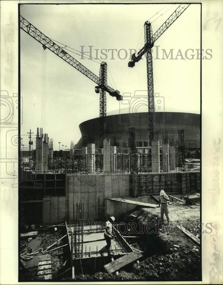 1980 Press Photo Construction of the Louisiana Superdome - nob70826