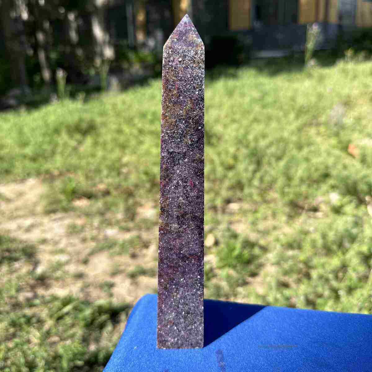 510g Natural unicorn Stone obelisk quartz crystal tower healing