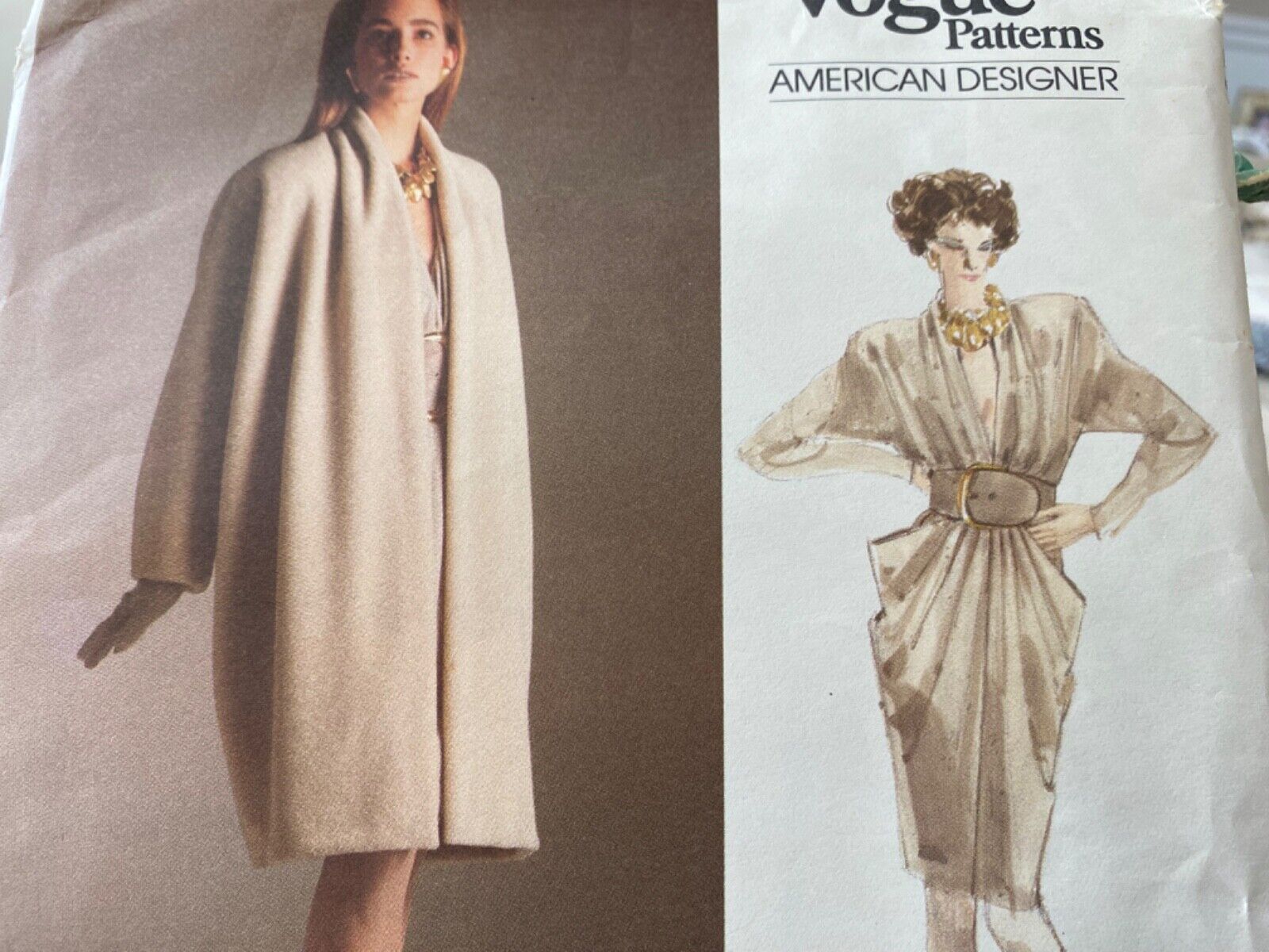 Vogue American Designer 1958 Donna Karan Dress & Coat Pattern Size 10