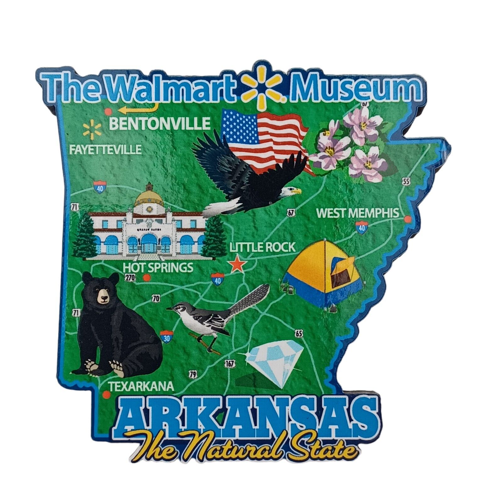 The Walmart Museum Refrigerator Magnet Arkansas The Natural State Souvenir