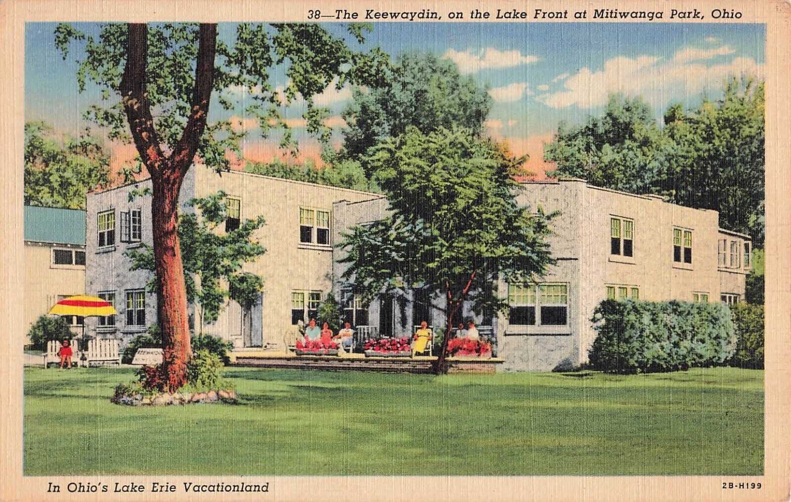 Mitiwanga Park, Ohio Postcard Keewaydin on the Lake Front  PM 1948  OH6