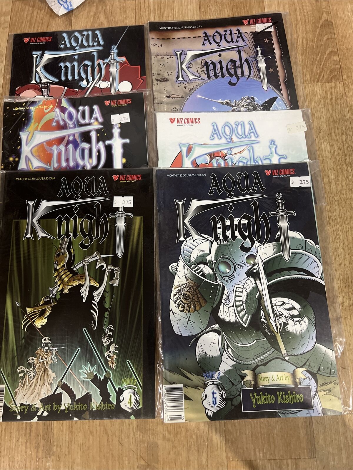 Aqua Knight Viz Comics 2000) Vf Average Rare Key Issues Lot Of 6