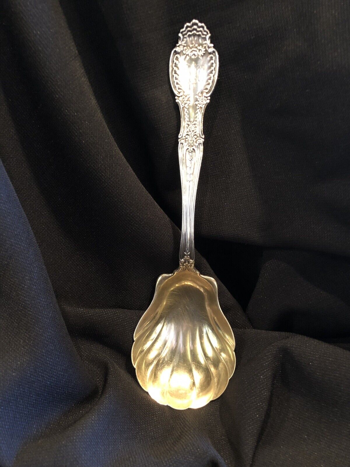 Antique Tiffany & Co. Sterling Silver Shell Service Spoon Richelieu Pattern 