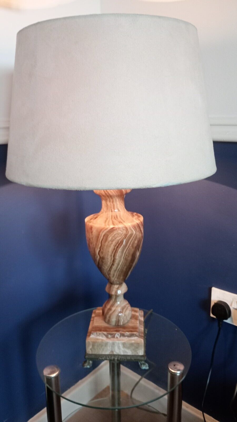 1970,S Mid Century Hollywood Regency Onyx And Brass Table Lamp