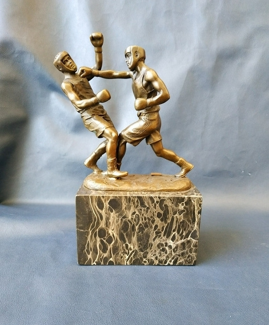 Vintage Sculpture Milo Boxers Soviet Sports Old Bronze Casting Rare Figurine