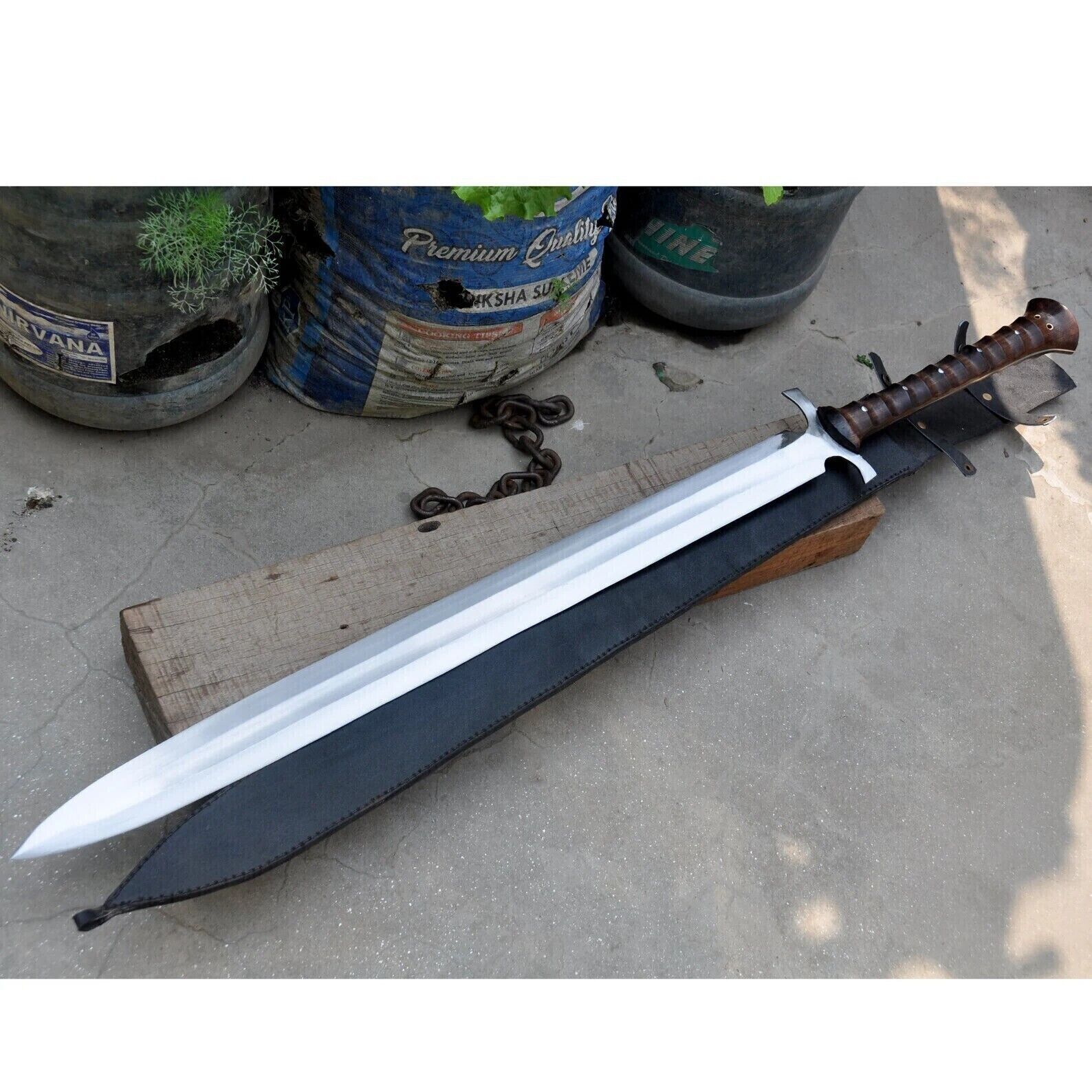 Custom Handmade D2 Steel Blade, Hunting Sword, Battle Ready Sword with Sheath