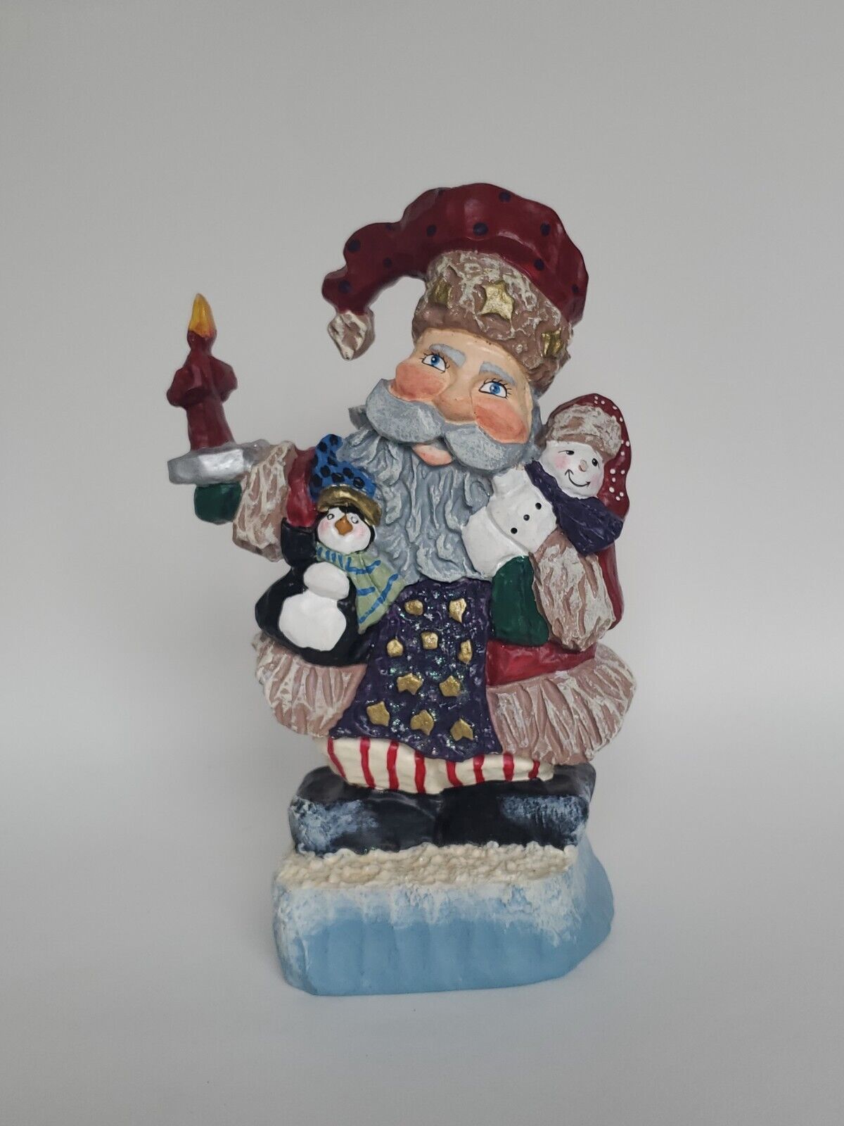 House Of Hatten Paul F. Bolinger Santa With Candle Snowman 10\