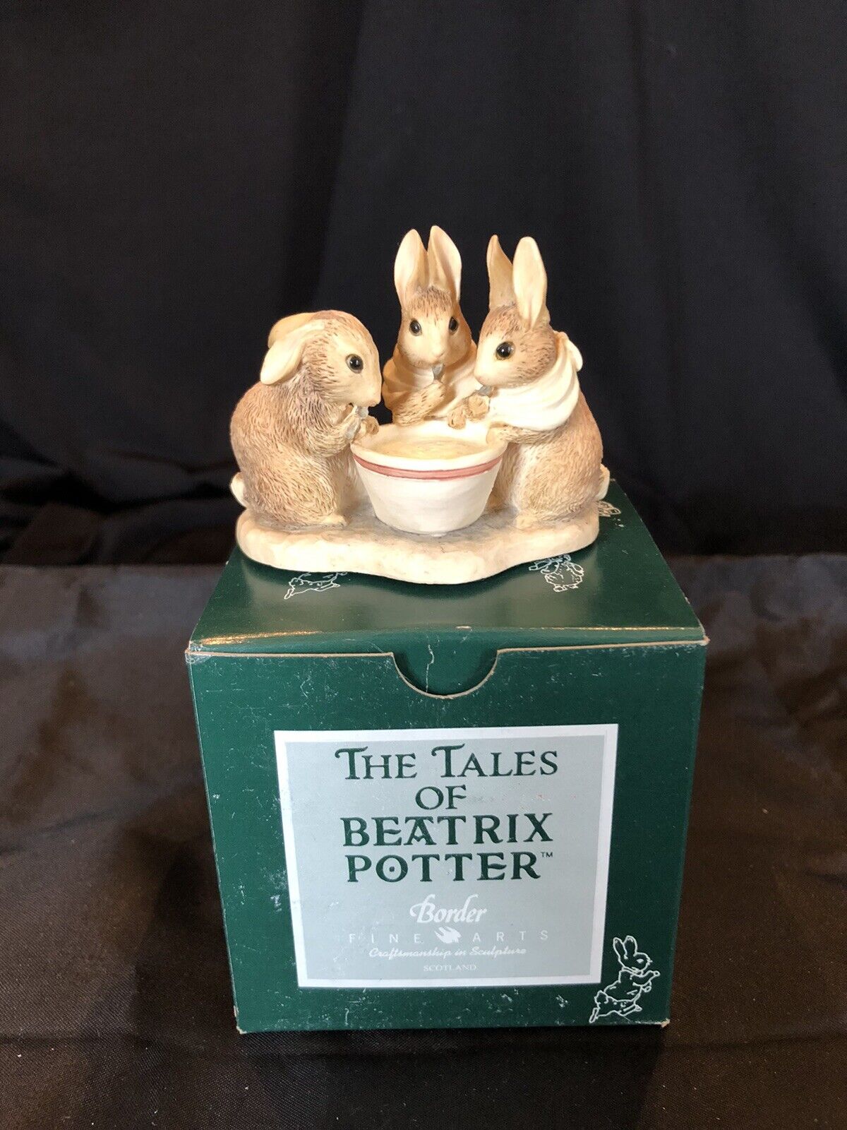 Vtg Beatrix Potter Scotland Figurine Flopsy, Mopsy  and Cotton Tail 1991 w Box