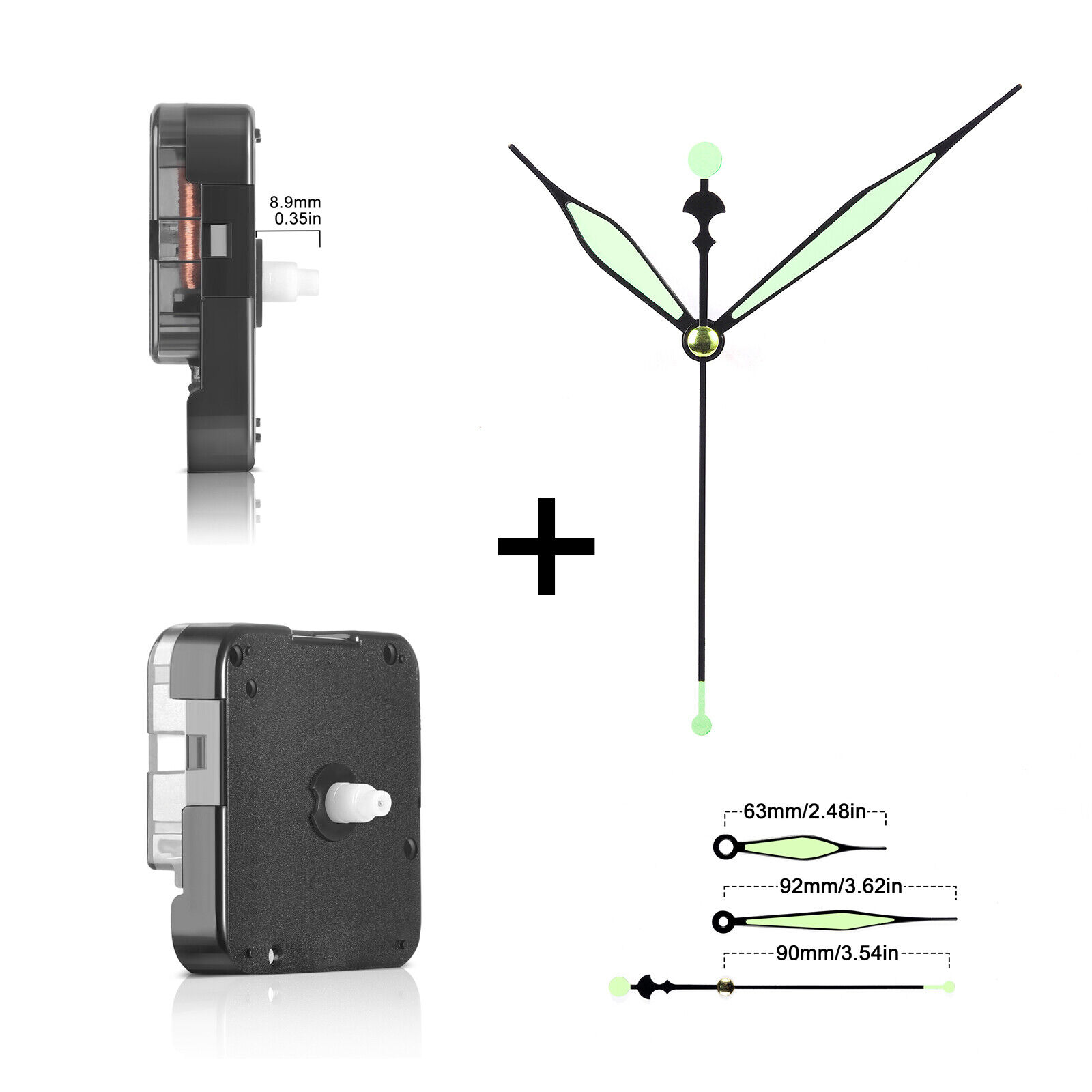DIY Quartz Wall Clock Movement Luminous Hands Repair Replacement Mechanism Kit