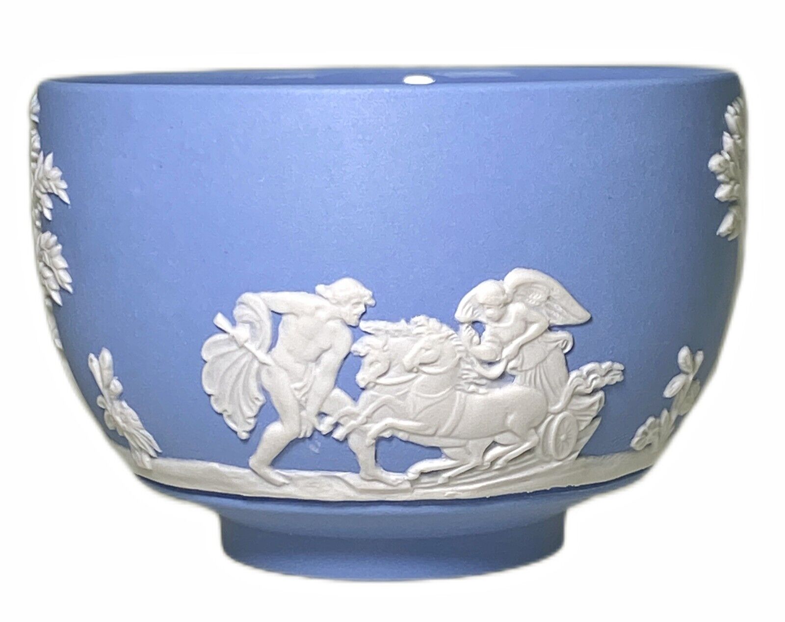 Wedgwood Blue Jasperware Small Cup Mini Bowl Planter Angel Glazed Inside