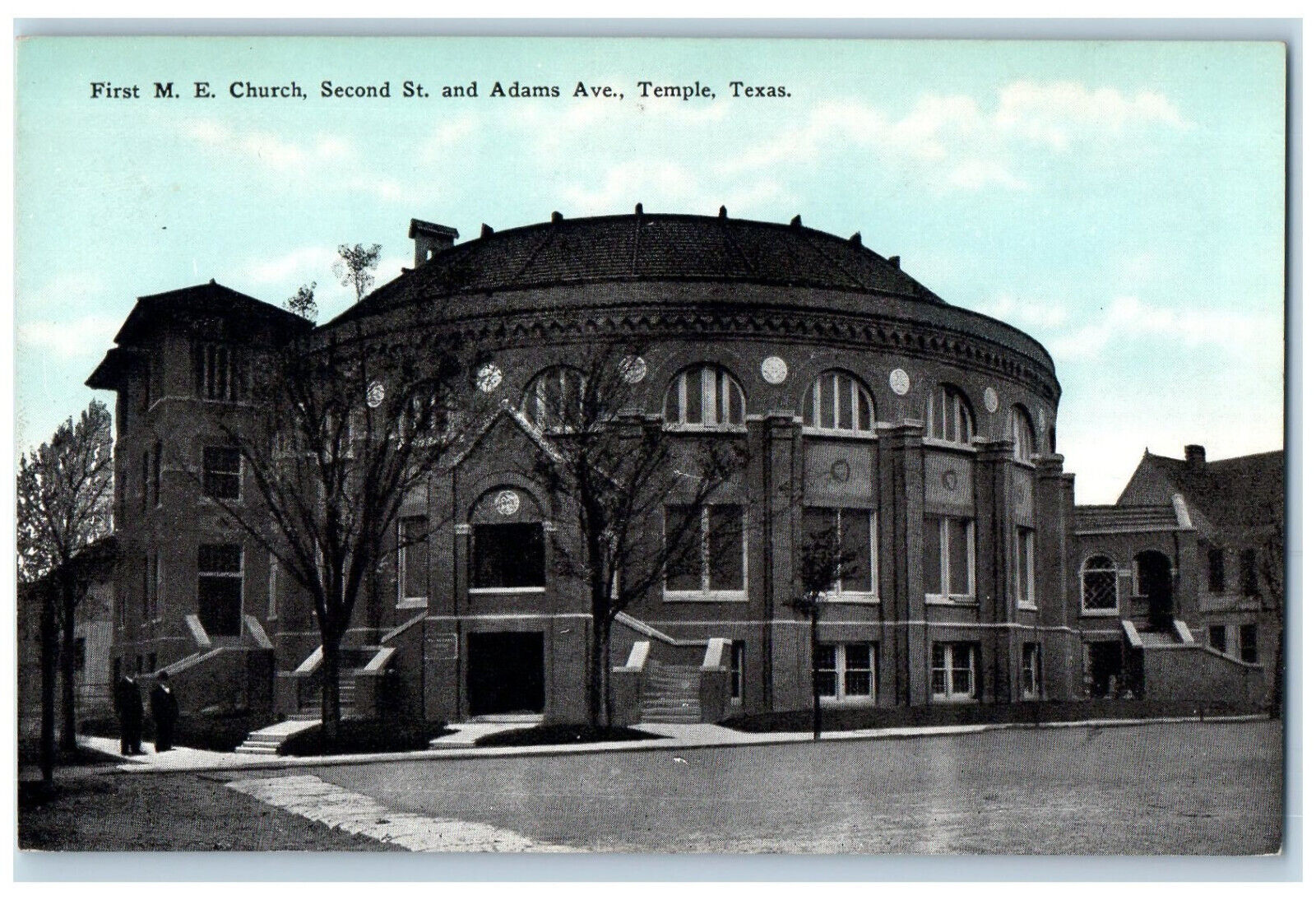 c1910 First M.E. Church Second Street and Adams Avenue Temple TX Postcard