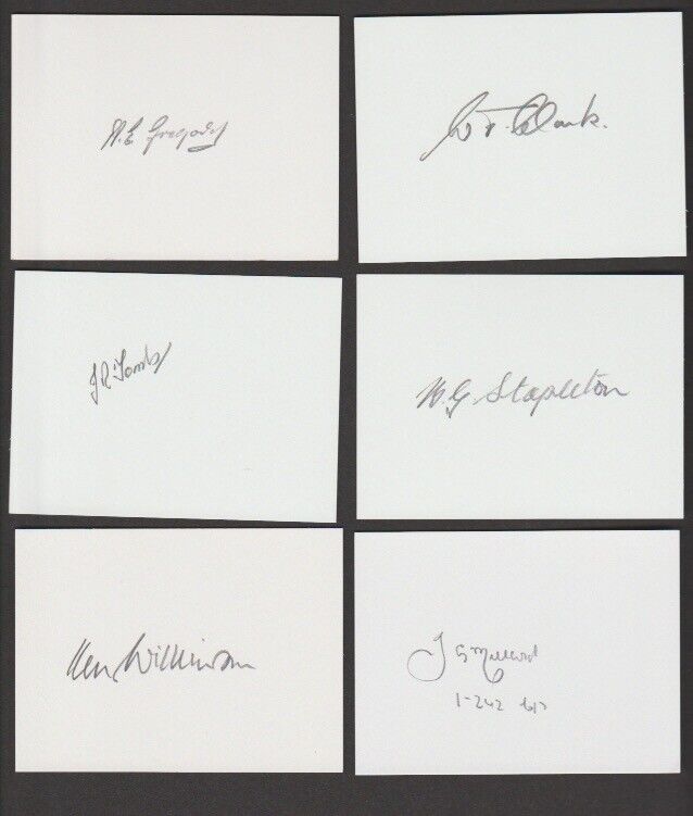 6 original pencil autograph signatures of RAF Battle of Britain veterans