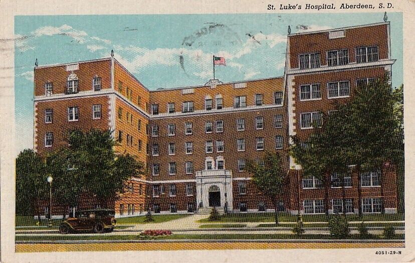 Postcard St Luke\'s Hospital Aberdeen SD South Dakota